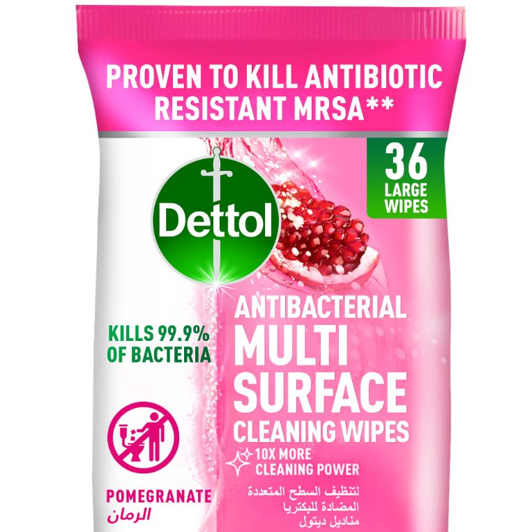 Buy Dettol Pomegranate Antibacterial Multi Surface Cleaning Wipes with
