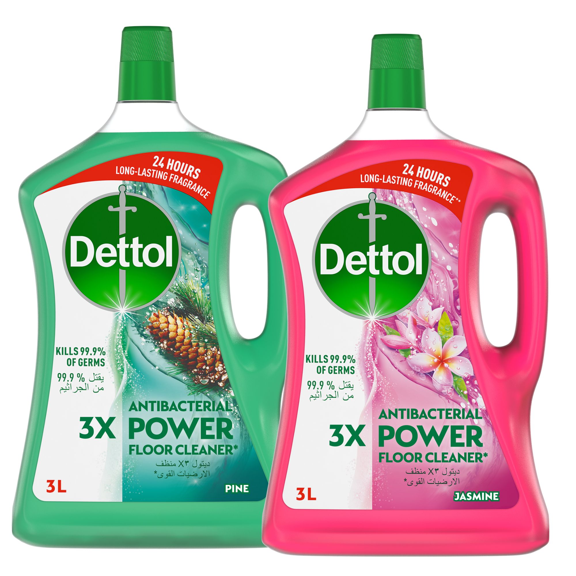 Buy Dettol 3x Power Floor Cleaner Assorted Pine + Jasmine 2 x 3 L