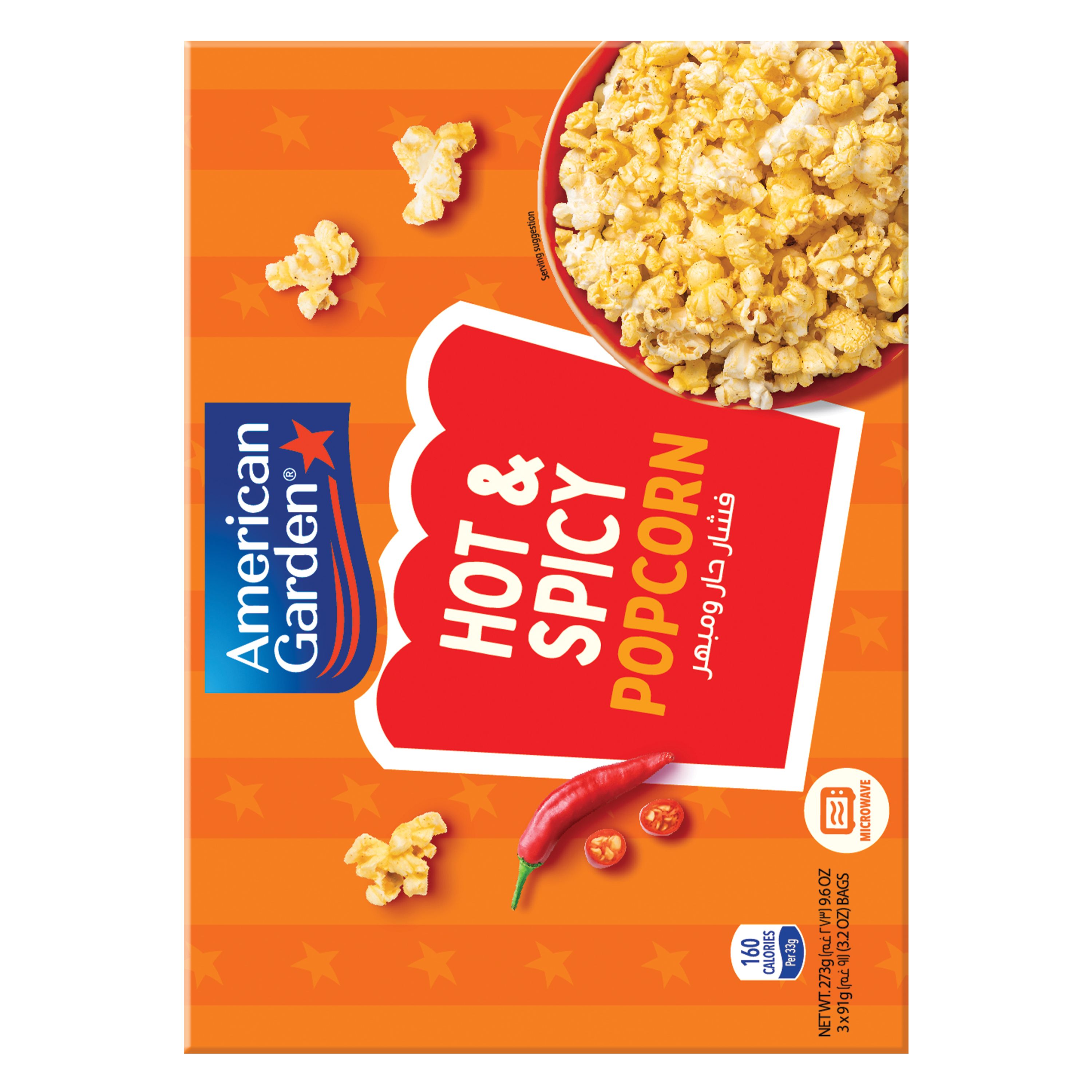 Buy American Garden Microwave Hot N Spicy Popcorn, Gluten Free, 273g Online in UAE Talabat UAE
