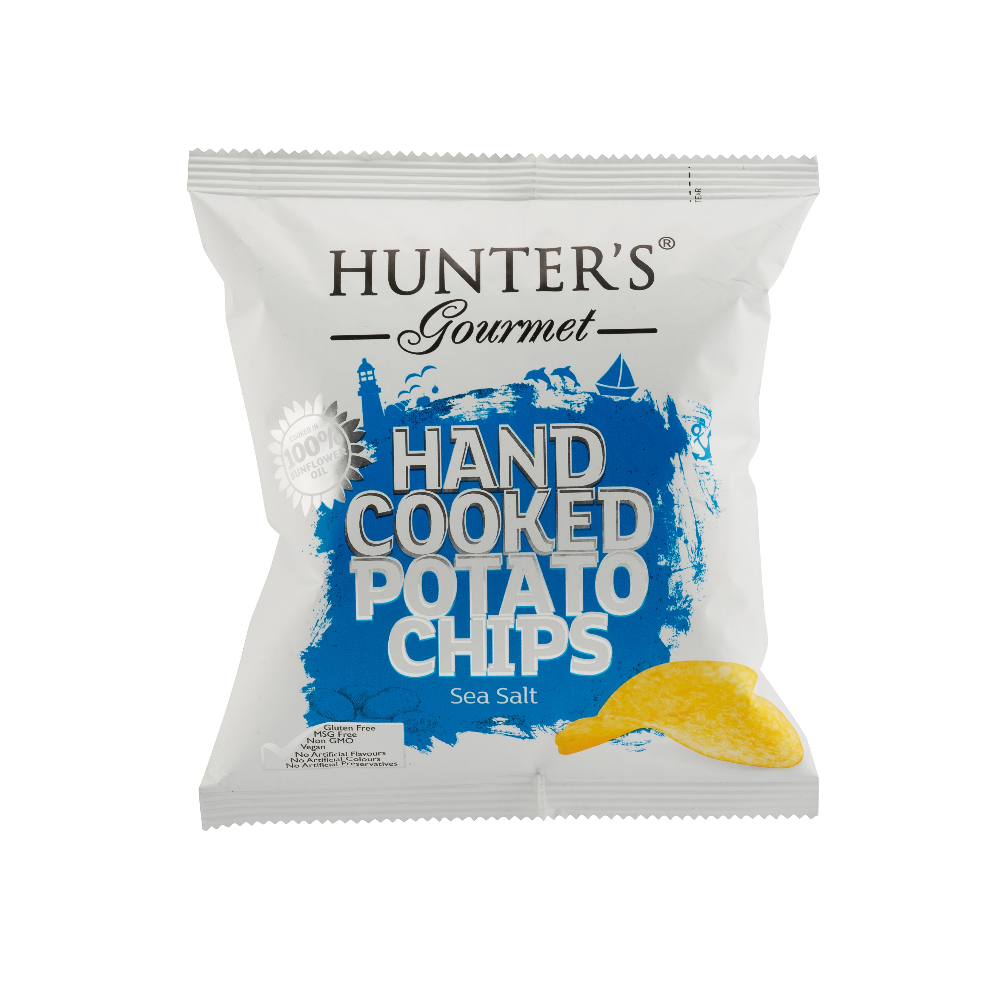 Buy Hunter's Gourmet Sea Salt Flavored Hand Cooked Potato Chips Pouch
