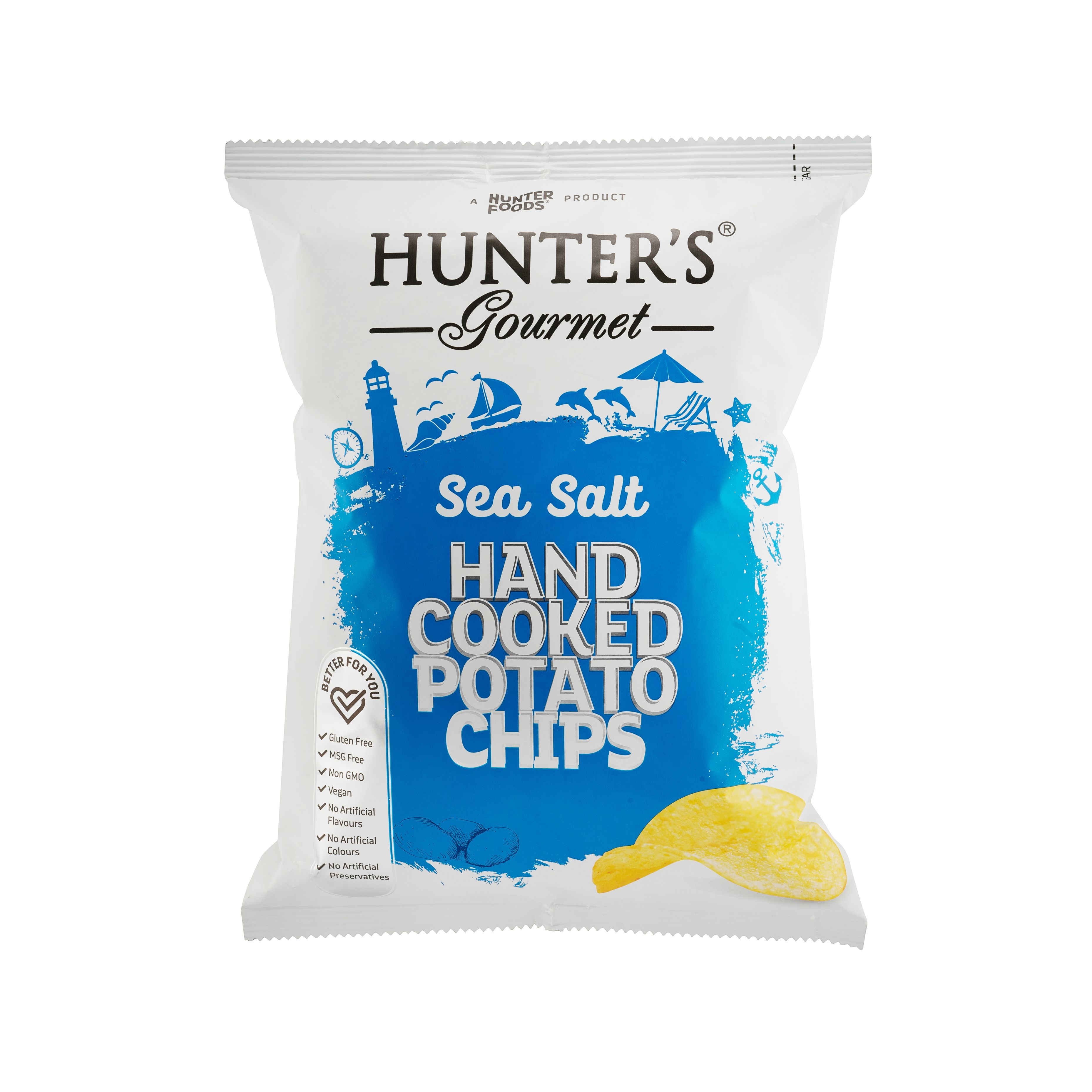 Buy Hunter's Gourmet Sea Salt Flavored Hand Cooked Potato Chips Pouch
