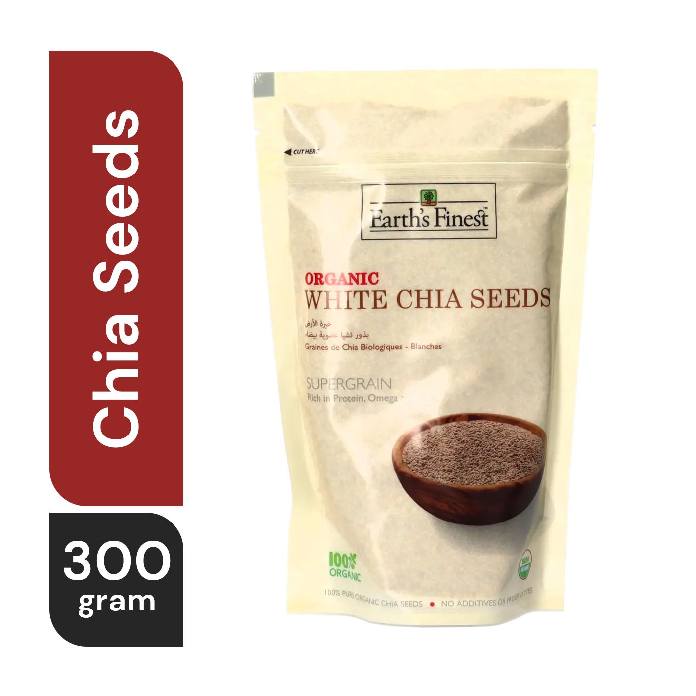 Buy Earth's Finest Organic White Chia Seeds 300 g Online in UAE