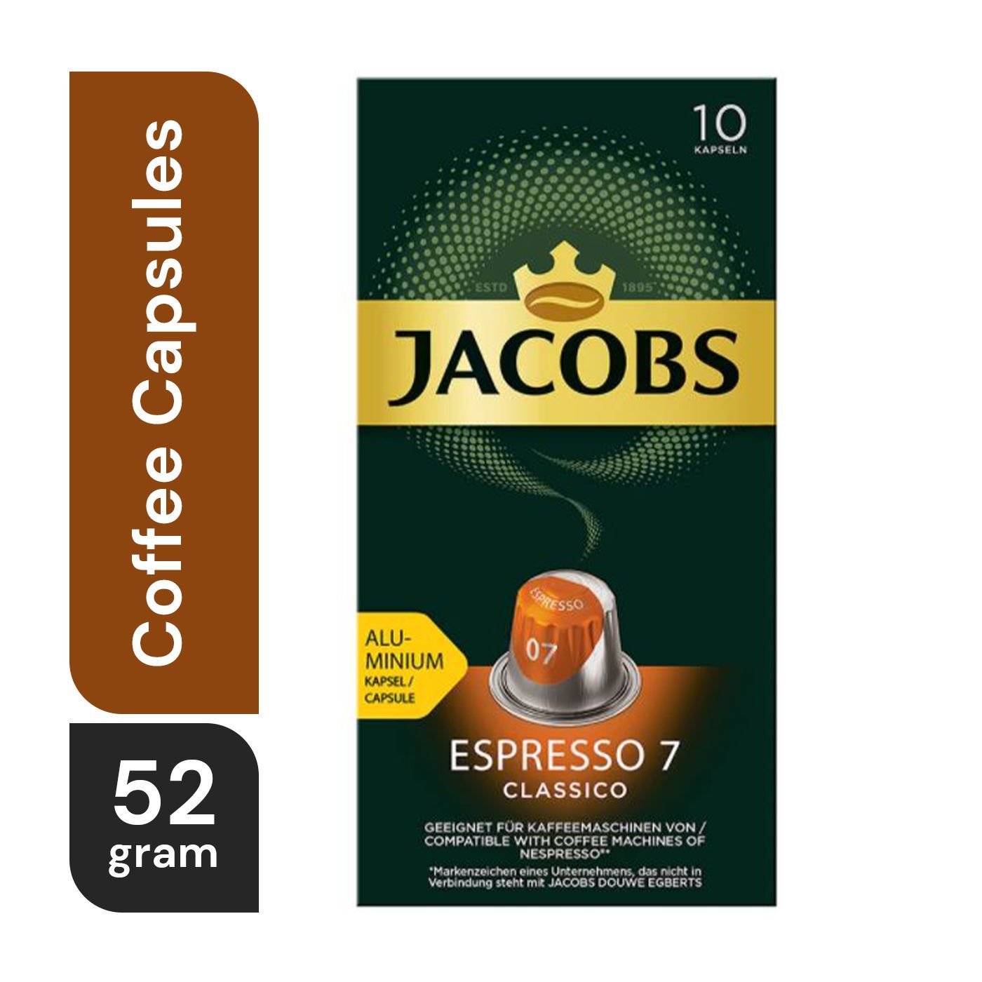 Buy Jacobs Espresso 7 Classico Nespresso Compatible Coffee Capsules 52 g Online in UAE Talabat UAE