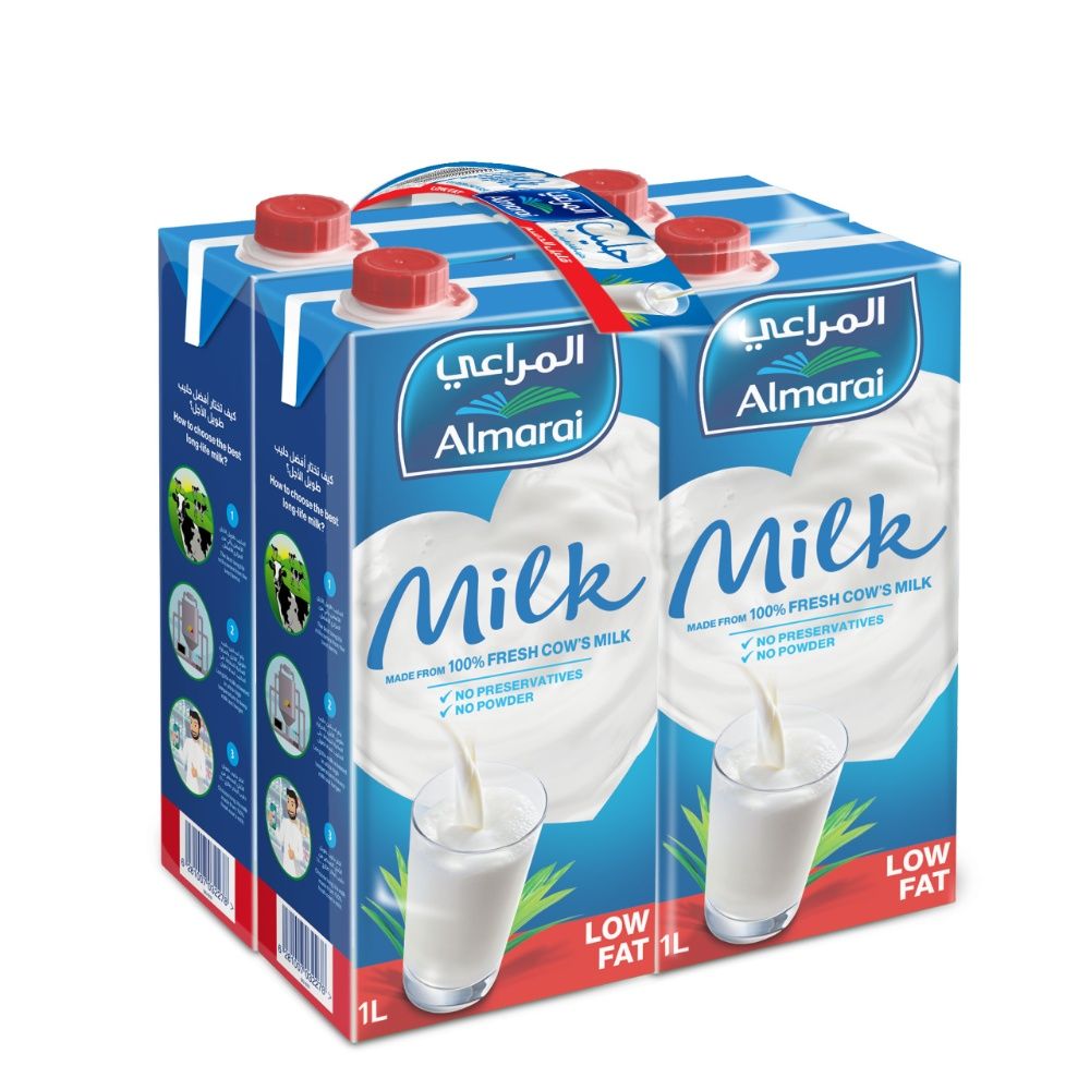 Buy Almarai Low Fat UHT Milk, 4x1L Online in UAE | Talabat UAE