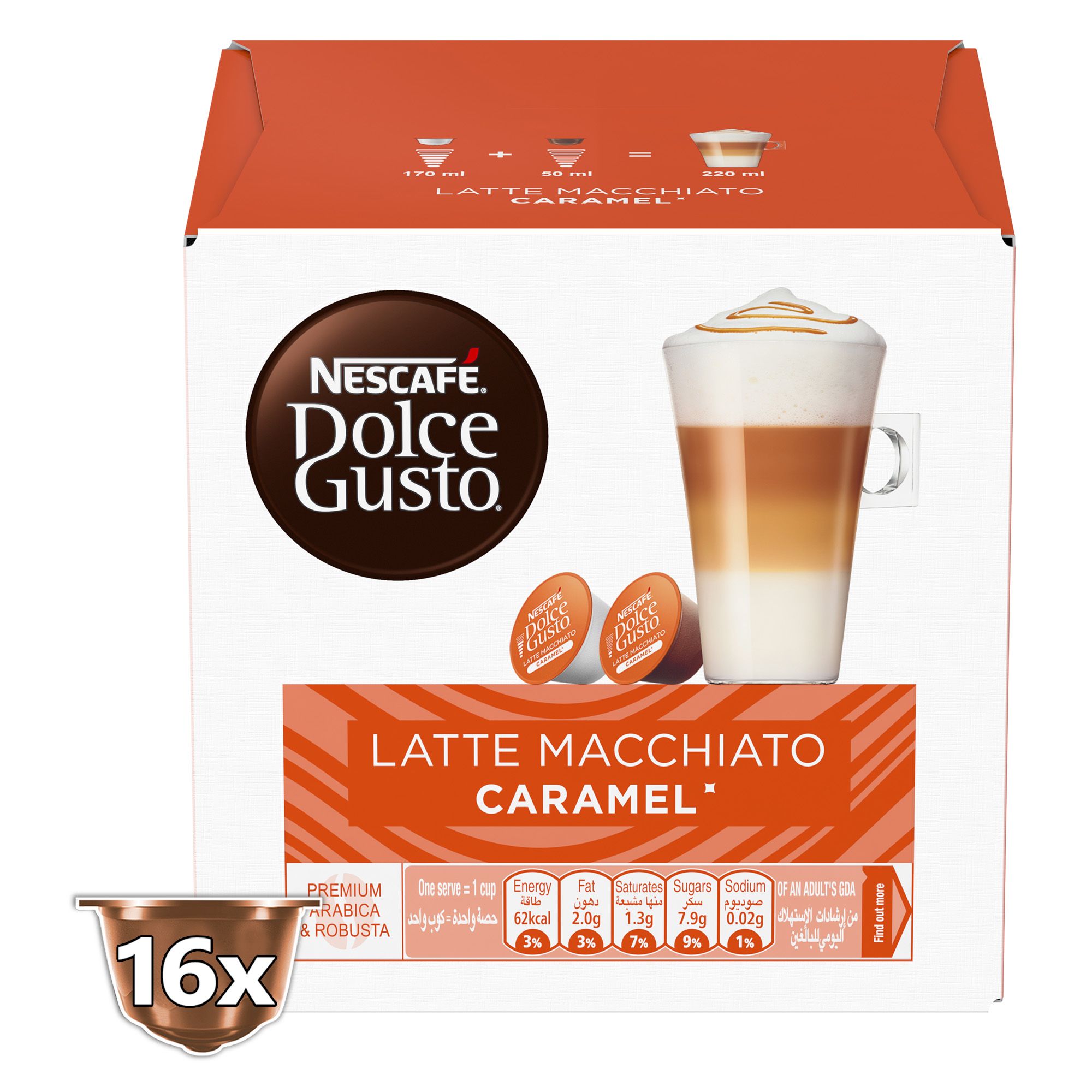 Buy Nescafe Dolce Gusto Latte Caramel Macchiato Coffee, 16 Capsules ...