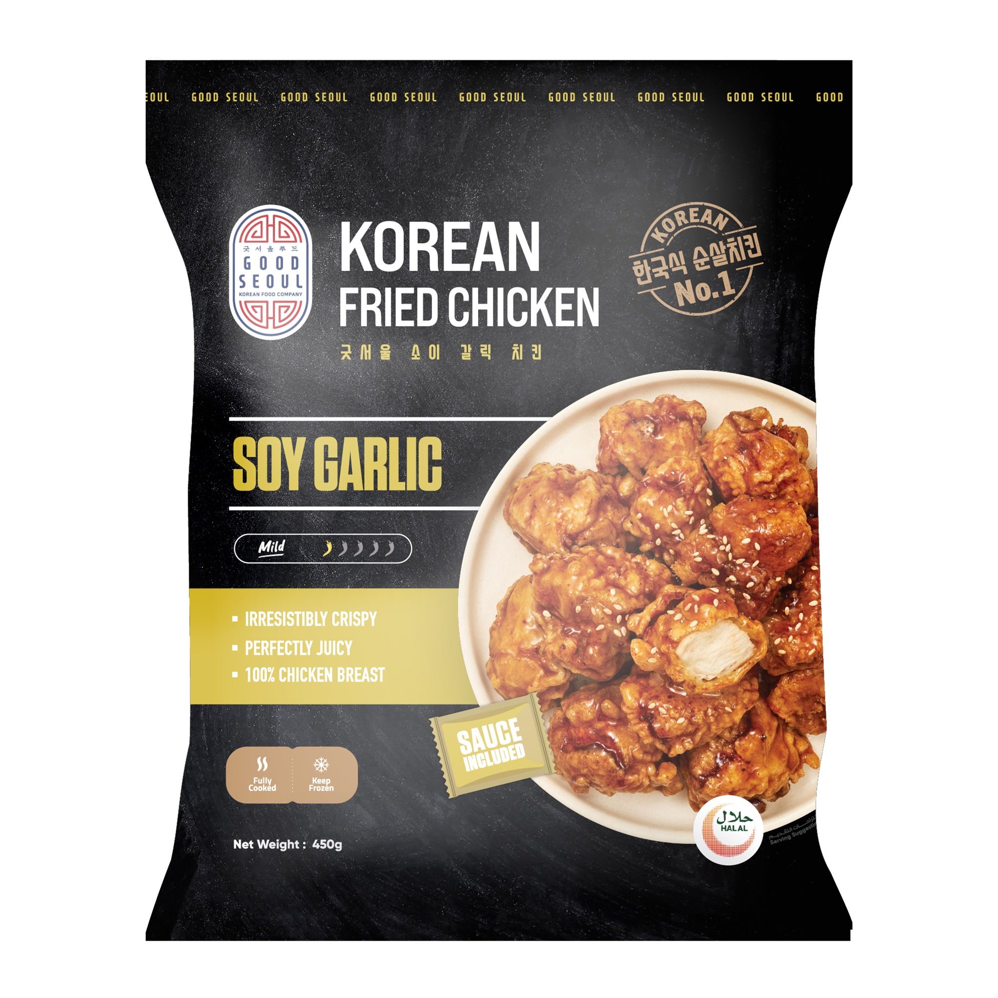 Buy Good Seoul Frozen Korean Fried Chicken Soy Garlic 450g Online in