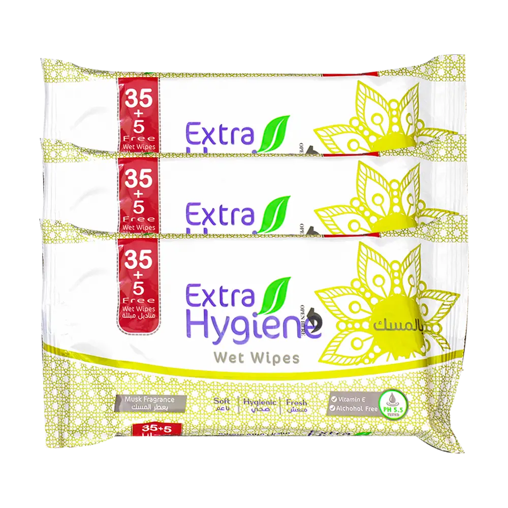 Buy Hygiene Wet Wipes Musk 35+5 Wipes 3 Packs Promo Online in Egypt
