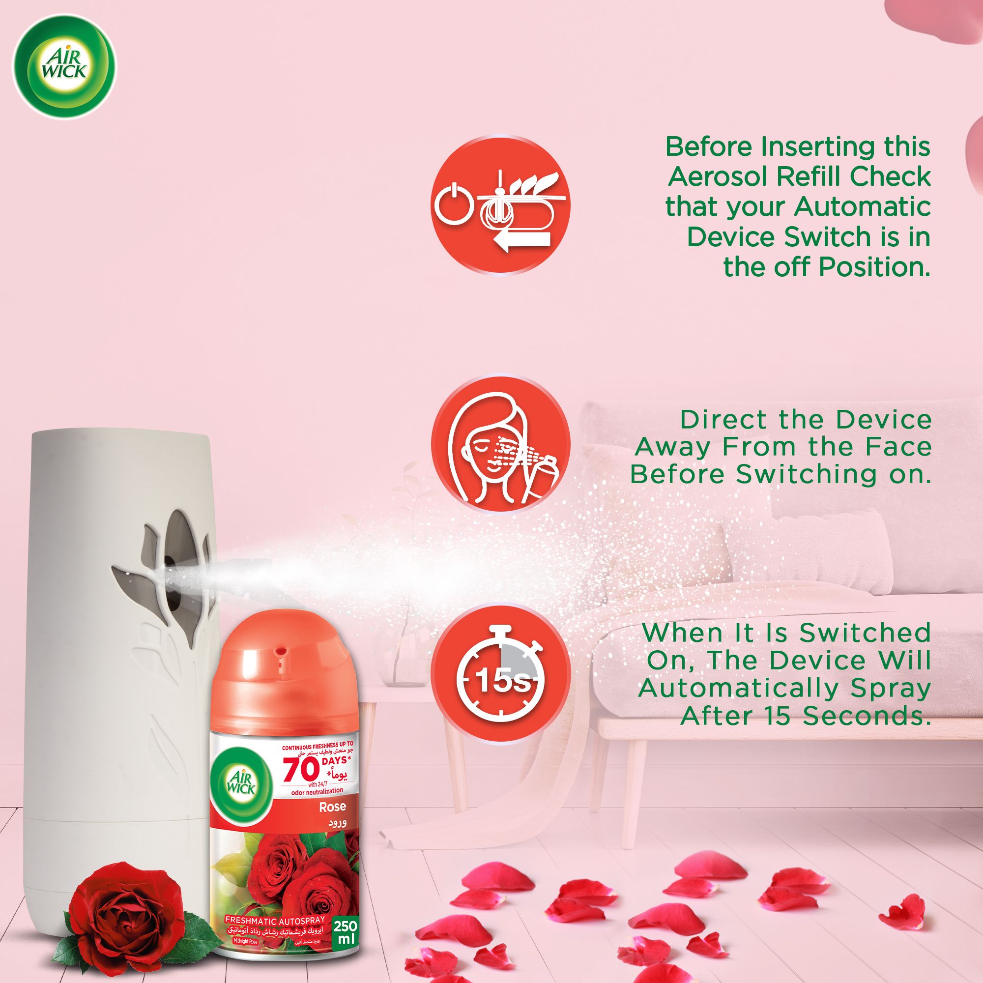 Airwick Freshmatic Max Midnight Rose 250 ml 35% Off