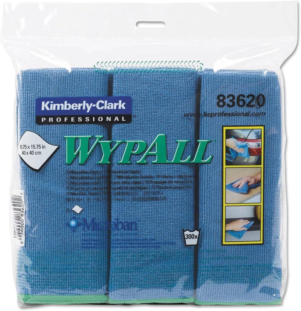 Buy Wypall Multi Purpose Microfiber Cloth - Blue, 40x40cm, 6 Pieces ...