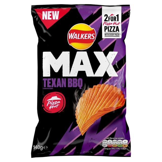 Buy Walkers Max Pizza Hut Texan BBQ Crisps, 140g Online in Kuwait ...