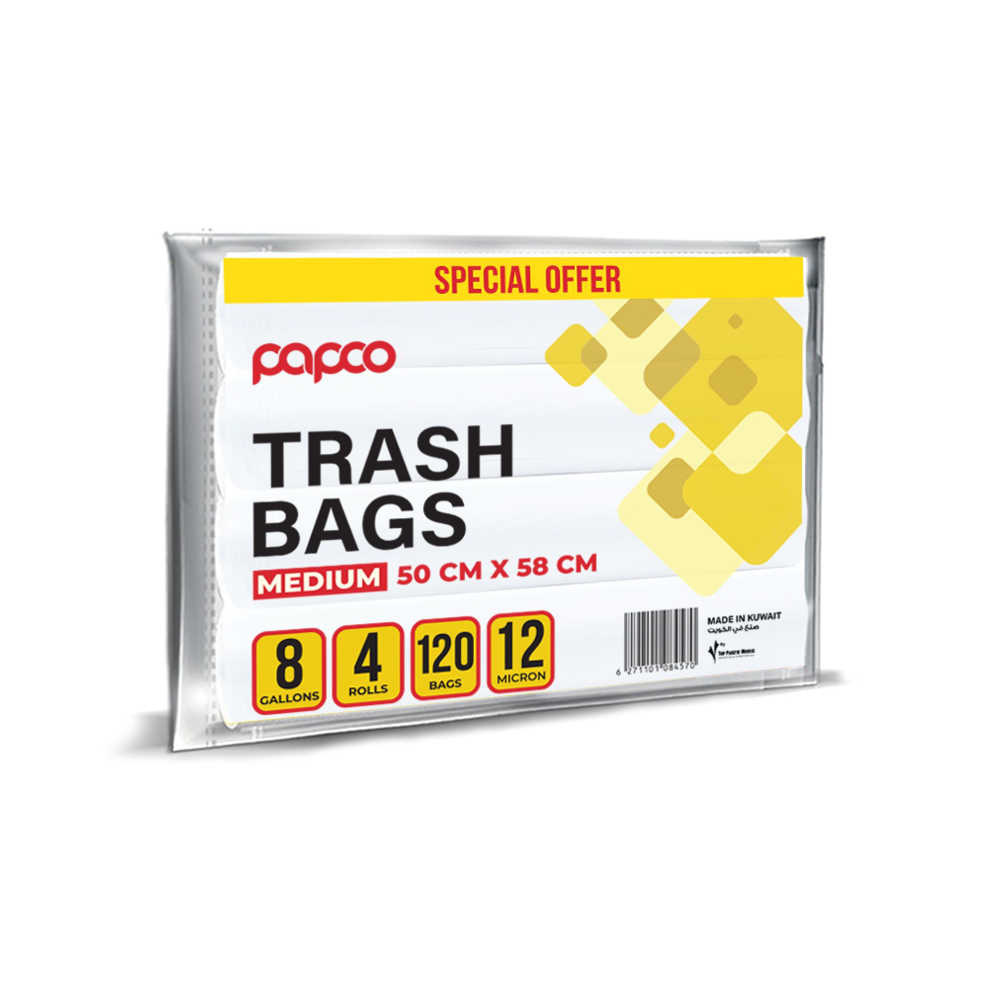 Buy Papco Trash Bags, 8 Gallon, 4x30 Pieces Online in Kuwait | Talabat ...