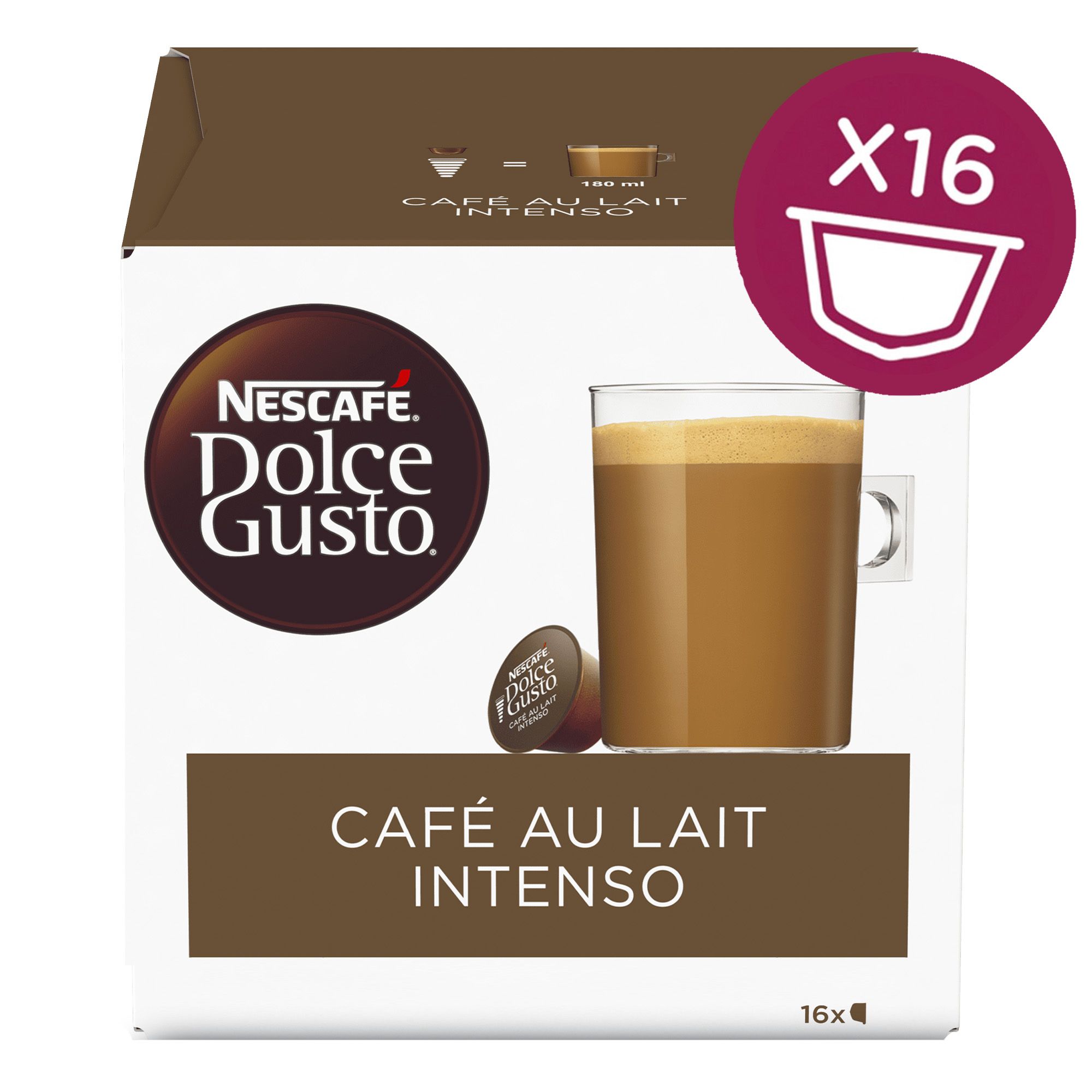 Buy Nescafe Dolce Gusto Cafe Au Lait Intenso Coffee Capsules, 16x160g