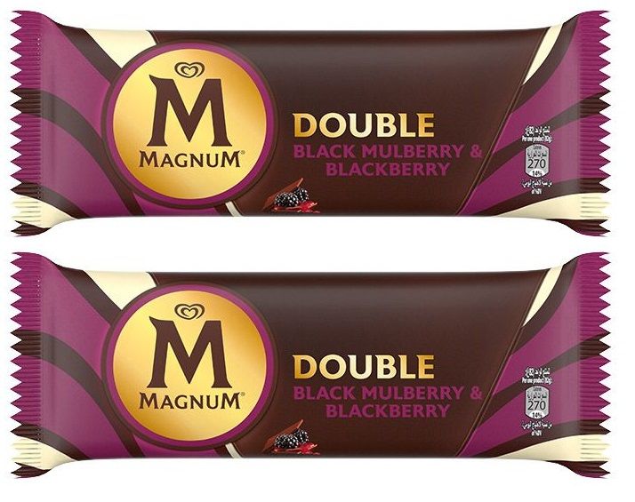 Buy Magnum Double Black Mulberry & Blackberry Ice Cream Stick, 95ml x2 Online in Kuwait