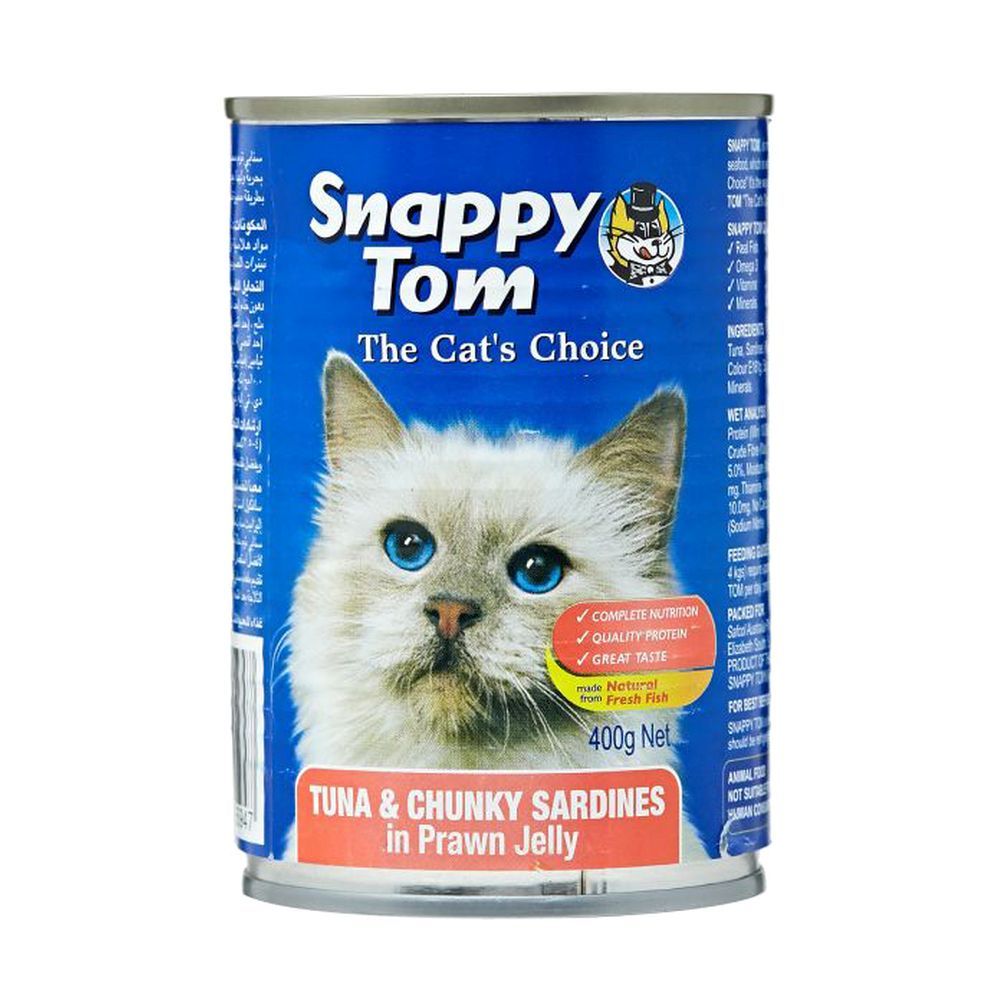 Buy Snappy Tom Tuna & Chunky Sardines in Prawn Jelly 400 g Online in ...