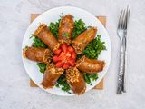 Stuffed Mombar With Rice Platter