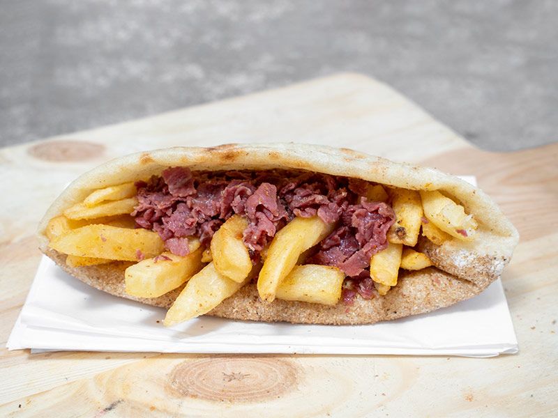 Corned Beef With French Fries Sandwich