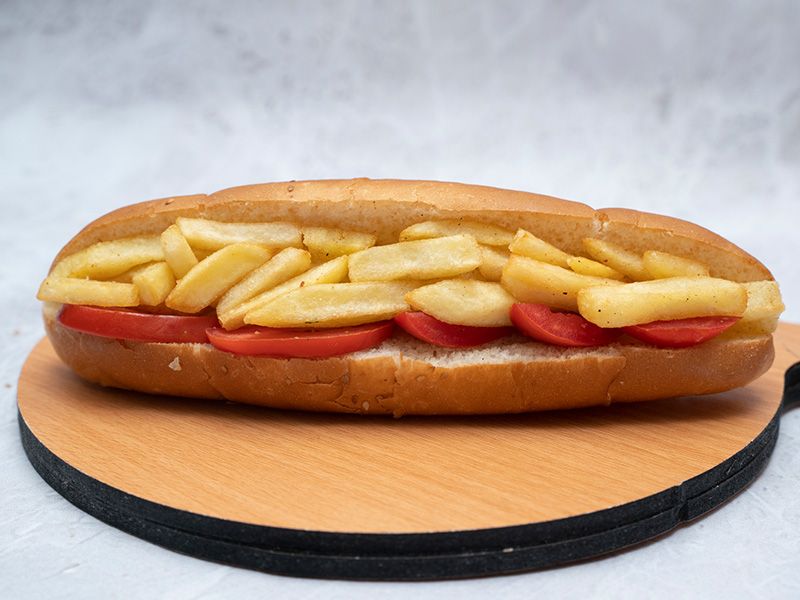 French Fries With Tomato Sandwich
