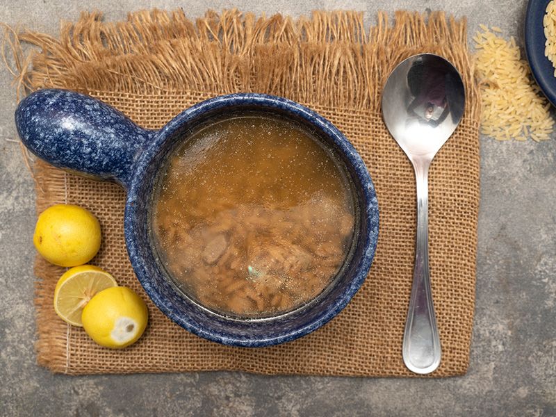 Orzo Soup With Meat Pieces