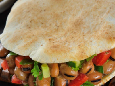 Foul With Eggplant Sandwich