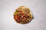 Foul With Eggplant Sandwich