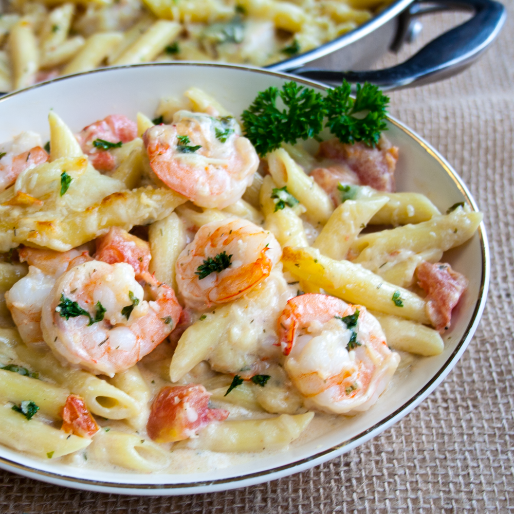 Shrimp Pasta Casserole With White Sauce