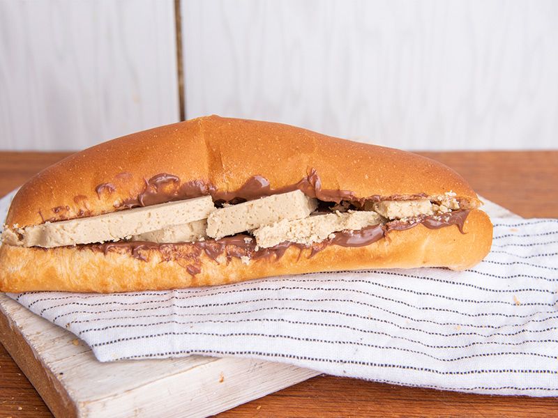 Halawa sandwich with cream and Nutella