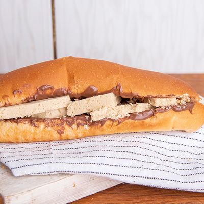 Halawa sandwich with cream and Nutella