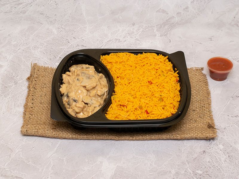 Mushroom Chicken With Rice Meal