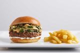 OB - spinach mushroom Burger -سبانخ مشروم برجر