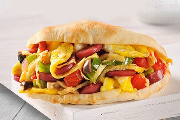 Falafel With Egg Omelette Sandwich