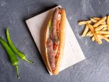 Grilled Oriental Sausage Sandwich