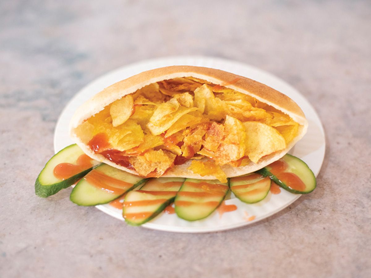 Potato Chips Ketchup Mayonnaise Sandwich