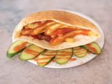 French Fries Sandwich With Ketchup And Mayonaise