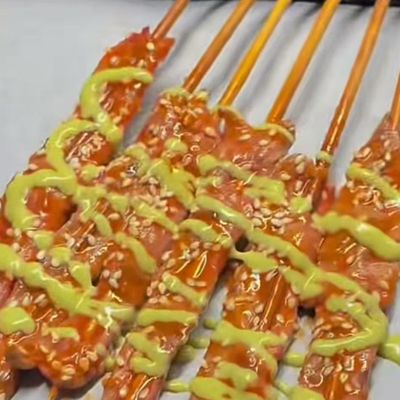 10 Beef Wasabi Skewers