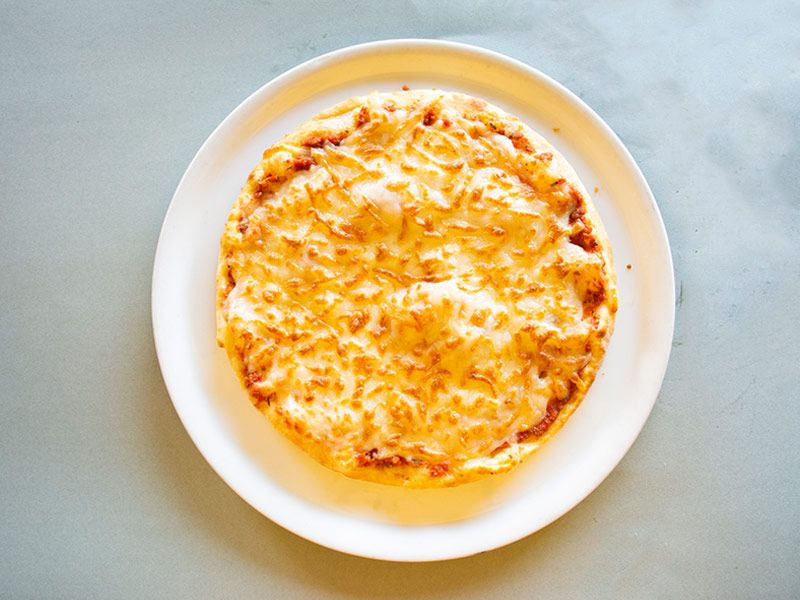 Large Margherita Pizza With French Fries And Coca-Cola Can