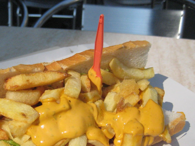 French Fries With Cheese Sandwich
