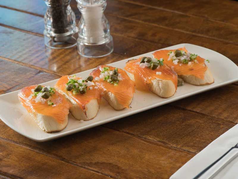 Wild Sockeye Smoked Salmon Crostini