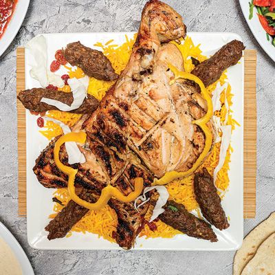 Mix 5 quarter kg kofta, half mandy chicken, rice and salad