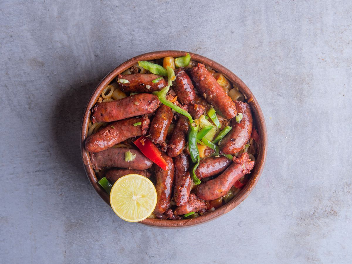 Oriental Sausage With Vegetables And Cheese Casserole