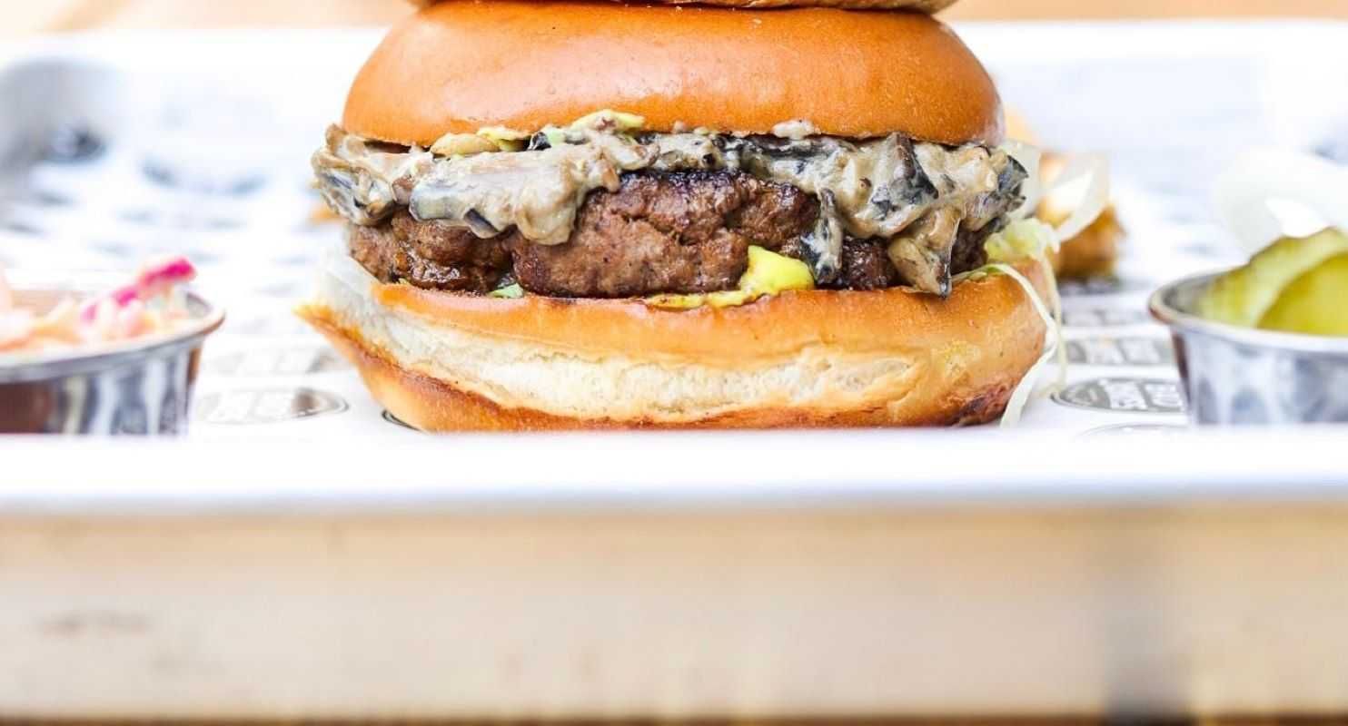 Angus Beef Blue Cheese Mushroom Burger