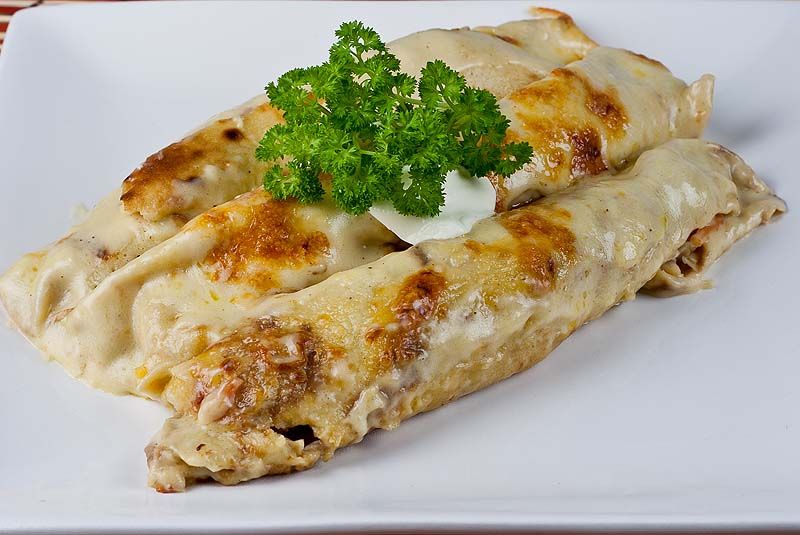 Chicken With Mushroom Crepe