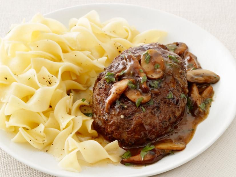 Beef Burger With Mushroom Pasta