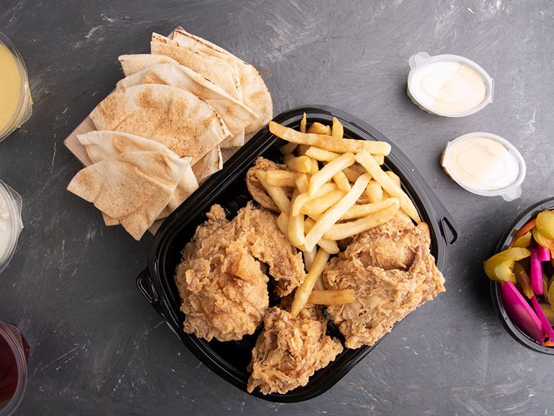 Fried Broasted Half Chicken Meal
