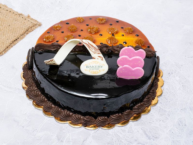 Half Chocolate And Half Caramel Torte