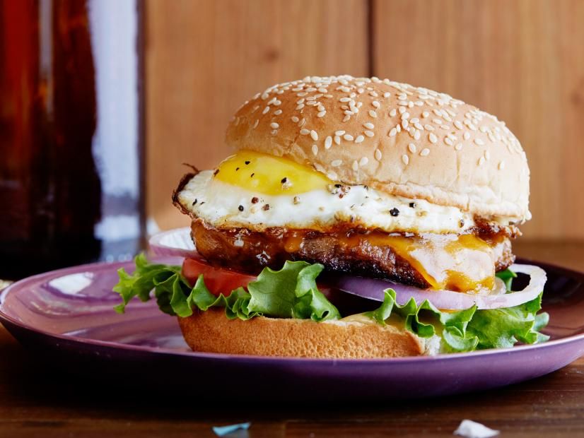 Burger With Eggs And Cheese Sandwich