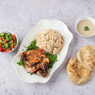 وجبة ربع دجاج مع أرز