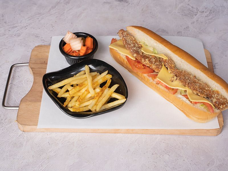 Chicken Pane With Cheese Sandwich