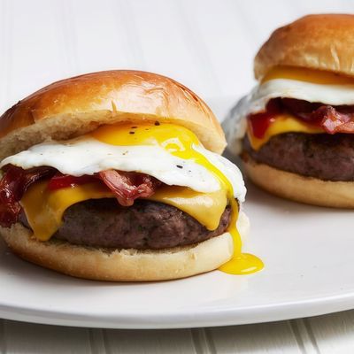 egg and cheese mix steak burger
