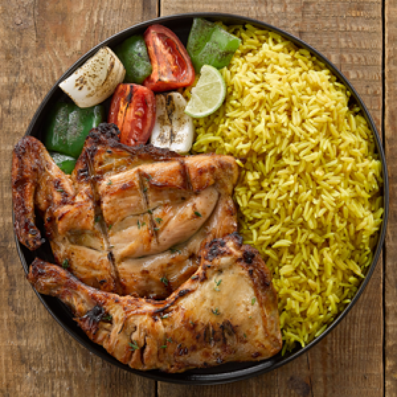 Quarter Chicken Breast With Rice Meal