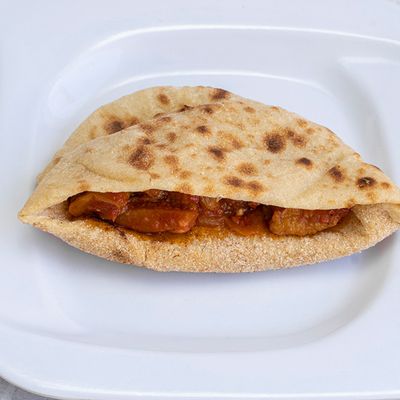 Moussaka sandwich with minced meat